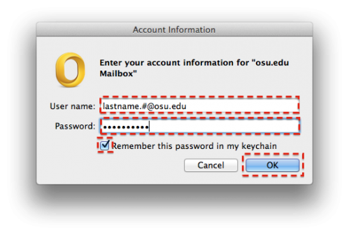 outlook mac keeps asking for password for onm